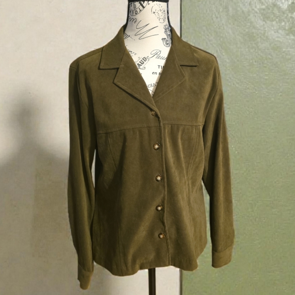 Sag Harbor Petite Green‎ Blouse
